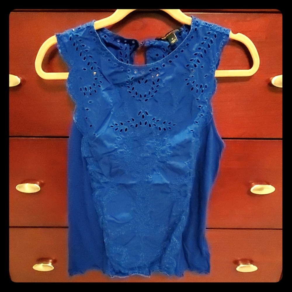 Royal blue eyelet detailed tank, Banana Republic